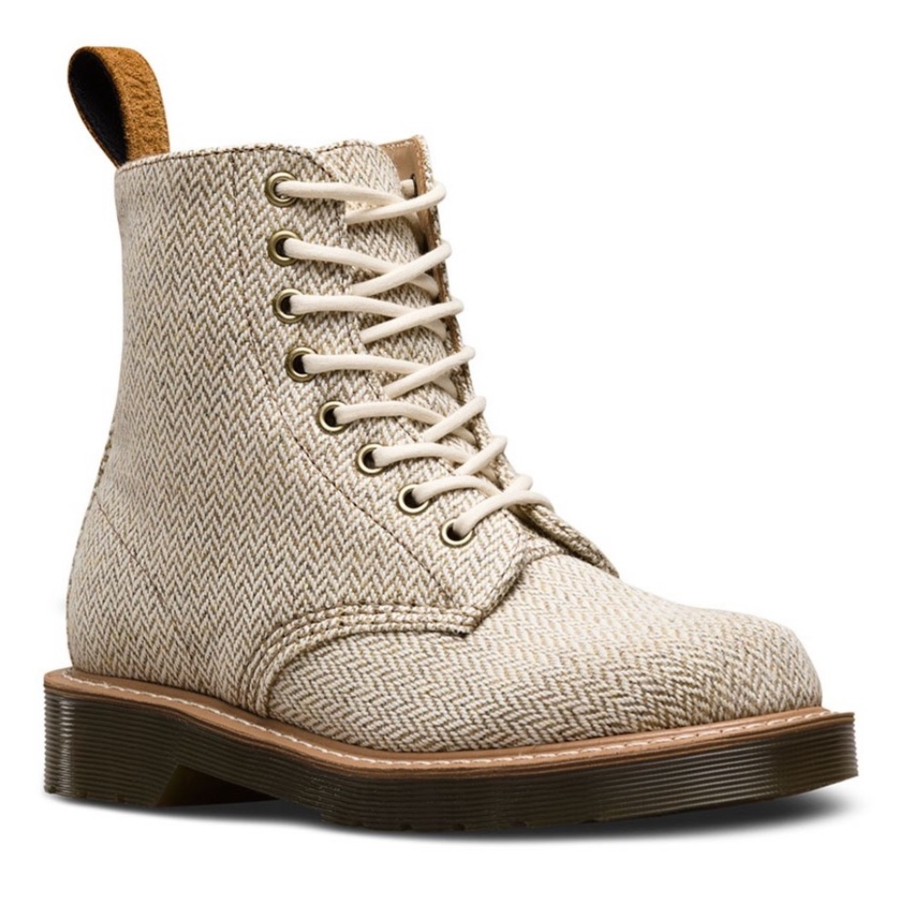 Dr Martens Unisex Adult Page LC 8 Eye Herringbone Canvas Boots US 11